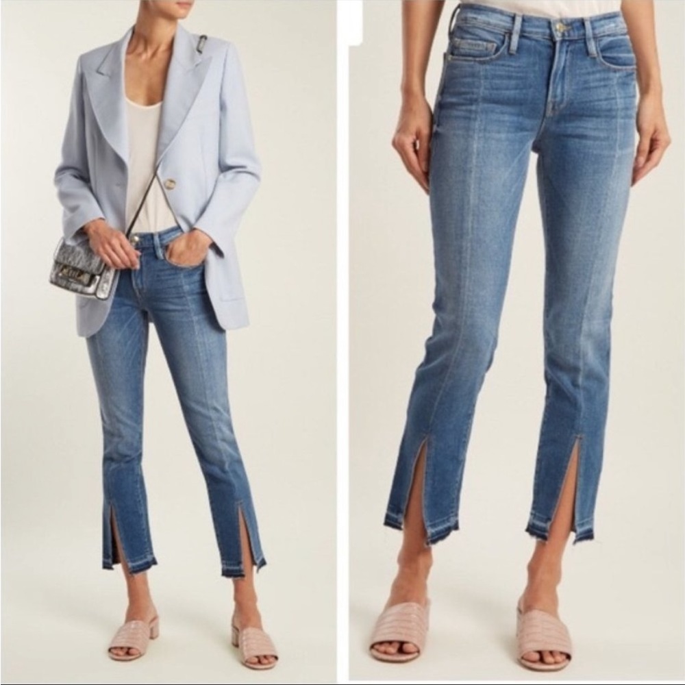 FRAME Le Nouveau Straight Front Split Raw Hem 28